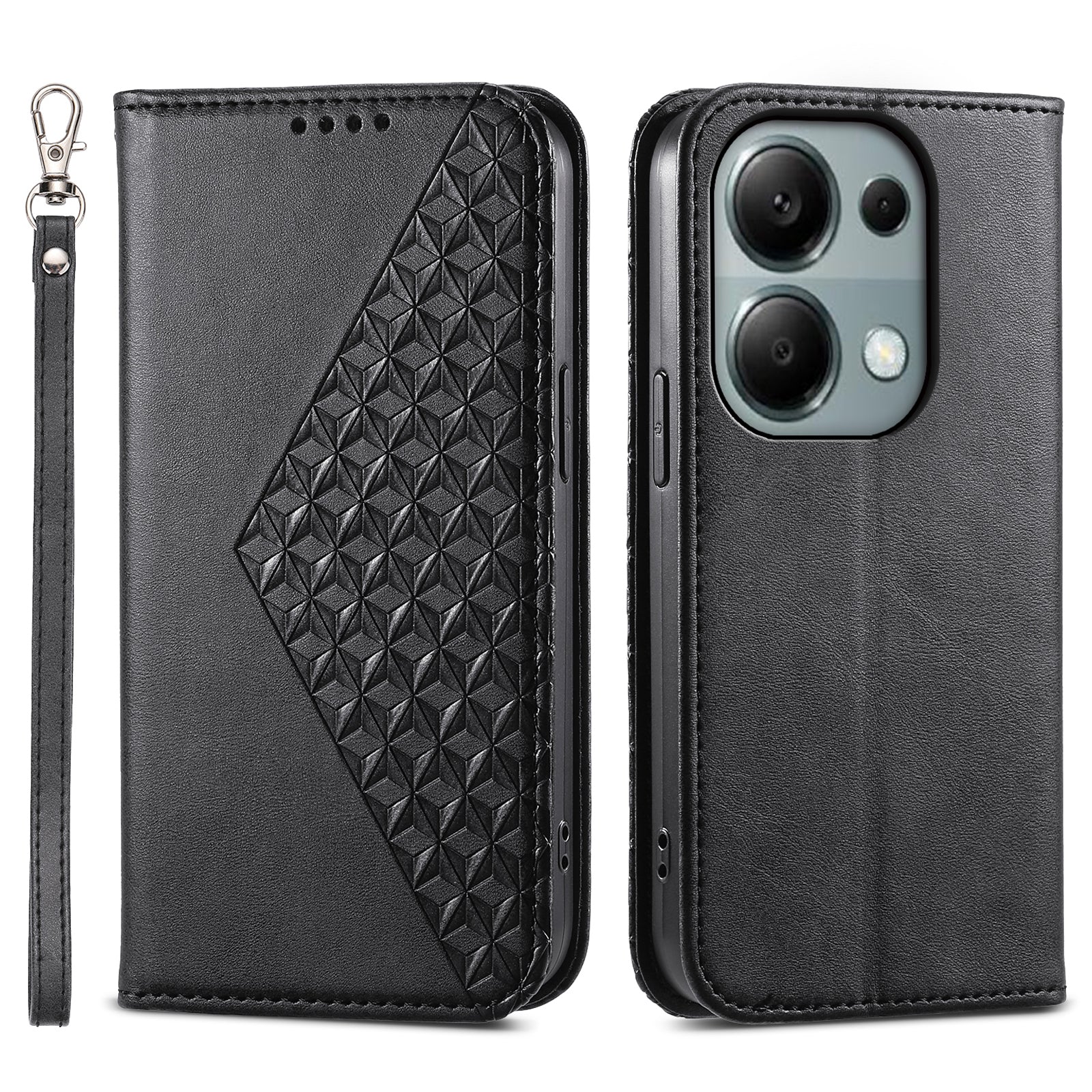 For Xiaomi Redmi Note 13 Pro 4G Case PU Leather Rhombus Imprinted Pattern Wallet Phone Cover For Xiaomi Redmi Note 13 Pro 4G Case PU Leather Rhombus Imprinted Pattern Wallet Phone Cover
